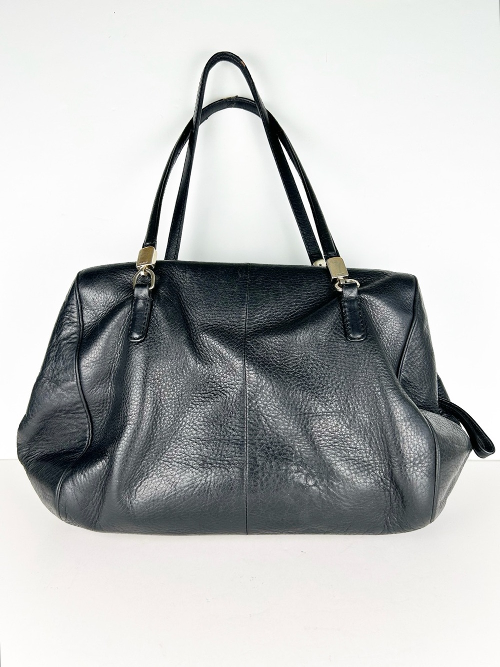 Coach Madison Madeline Black Leather Flap Purse Bag Satchel - Picture 2 of 15
